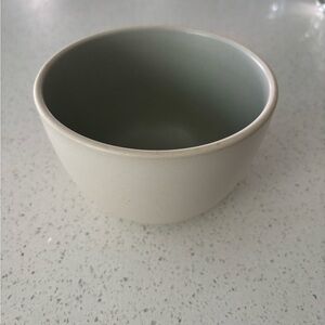 Tall Heath Cream and Gray Ceramic Bowl